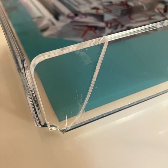 Ashley Longshore Autographed Acrylic Tray: "WORK HARD EAT CARBS SPEND MONEY" - Picture 4 of 5